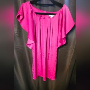Ava & Viv Fuchsia Pleated Top